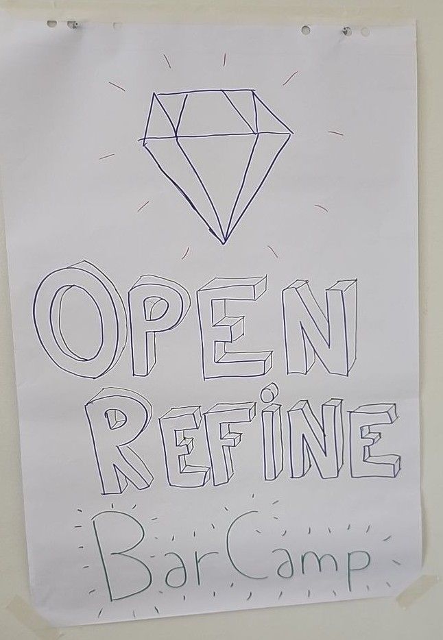 hand drawn poster for open refine barcamp